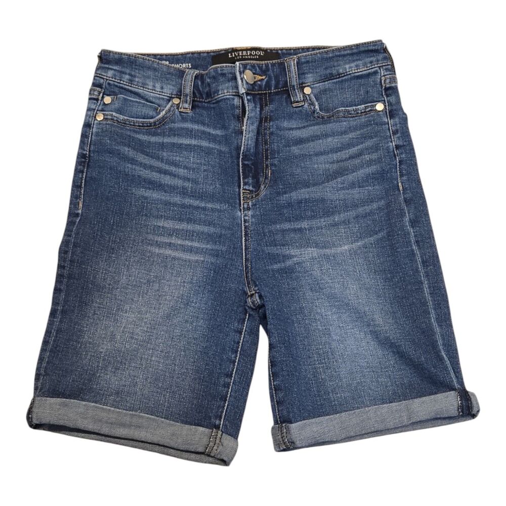 Liverpool Los Angeles High-Rise Bermuda Denim‎ Shorts Women's Size 2/26 Blue